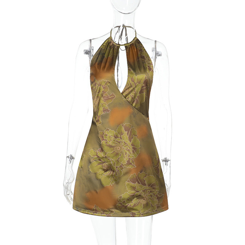 Damen Sommerliches Halterkleid mit floralen Akzenten Drune