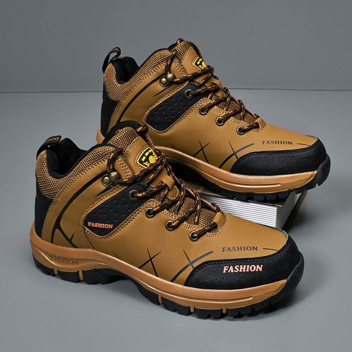 Herren knöchelhoher Outdoor‑Trekkingstiefel aus robustem Synthetik mit verstärkter Zehenkappe und griffiger Mehrzonen‑Profilsohle Drune