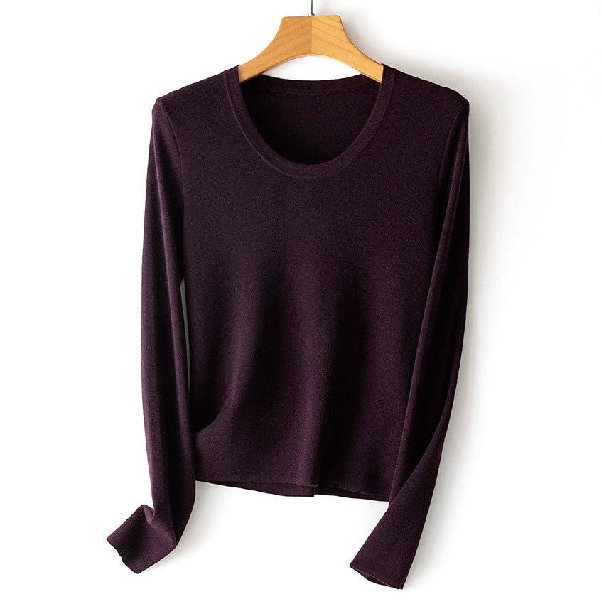Damen Feinstrick-Langarmshirt mit Rundhalsausschnitt und leichter A-Linie Drune