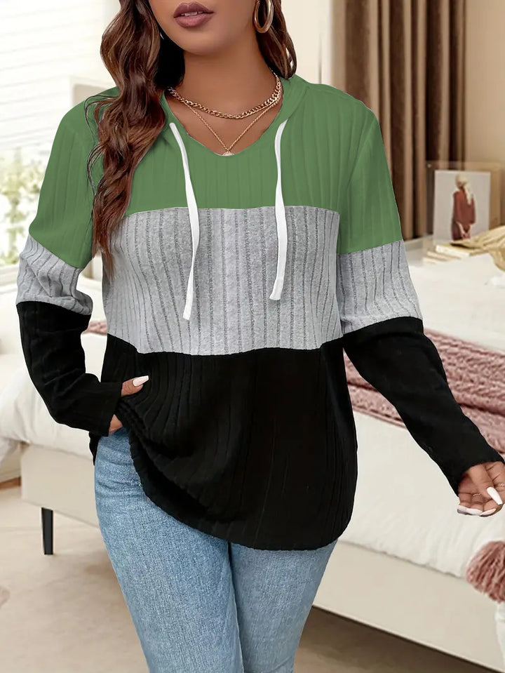 Damen Kapuzenpullover mit strukturiertem Farbschema und lässiger Passform Drune