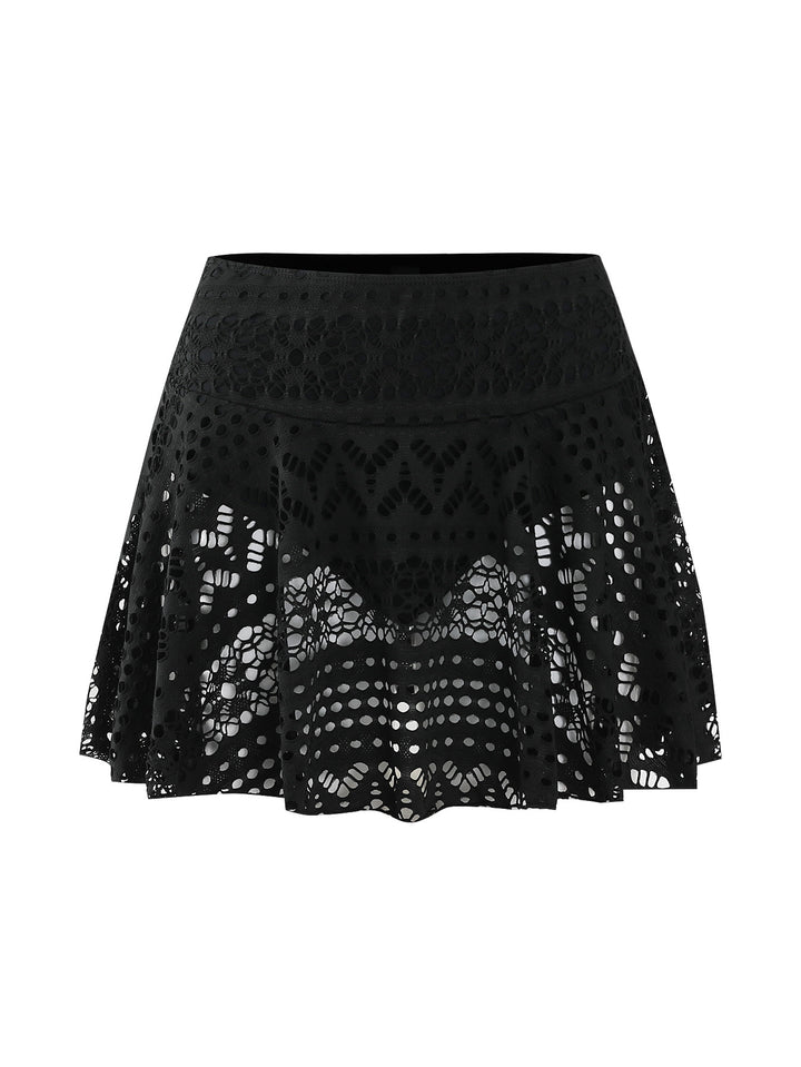 Damen Sportlicher Freizeitrock mit durchbrochenem Design Drune