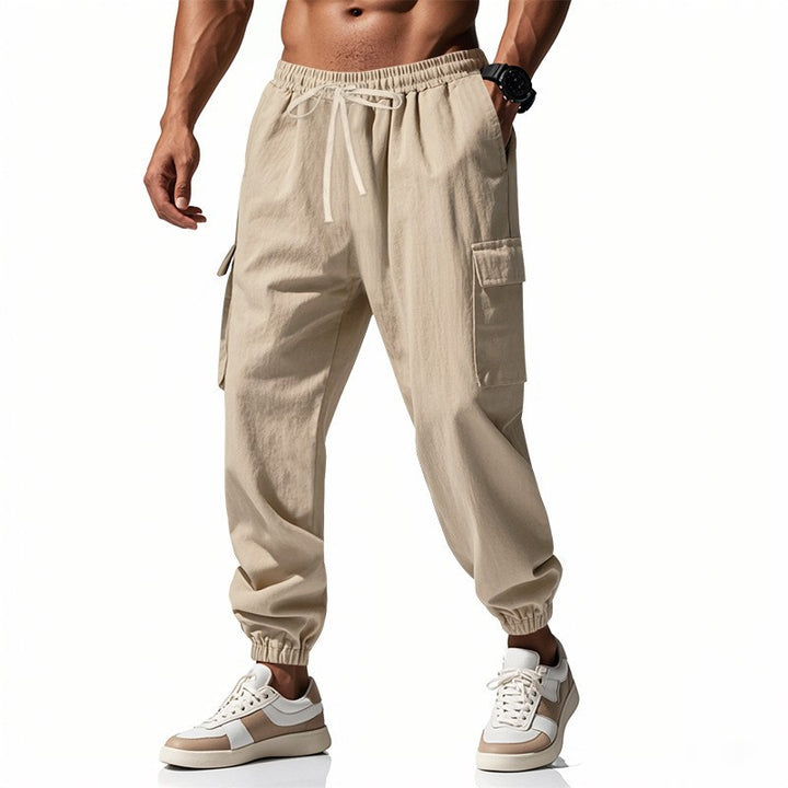 Herren Cargo-Jogginghose mit seitlichen Reißverschlusstaschen und elastischem Bund Drune