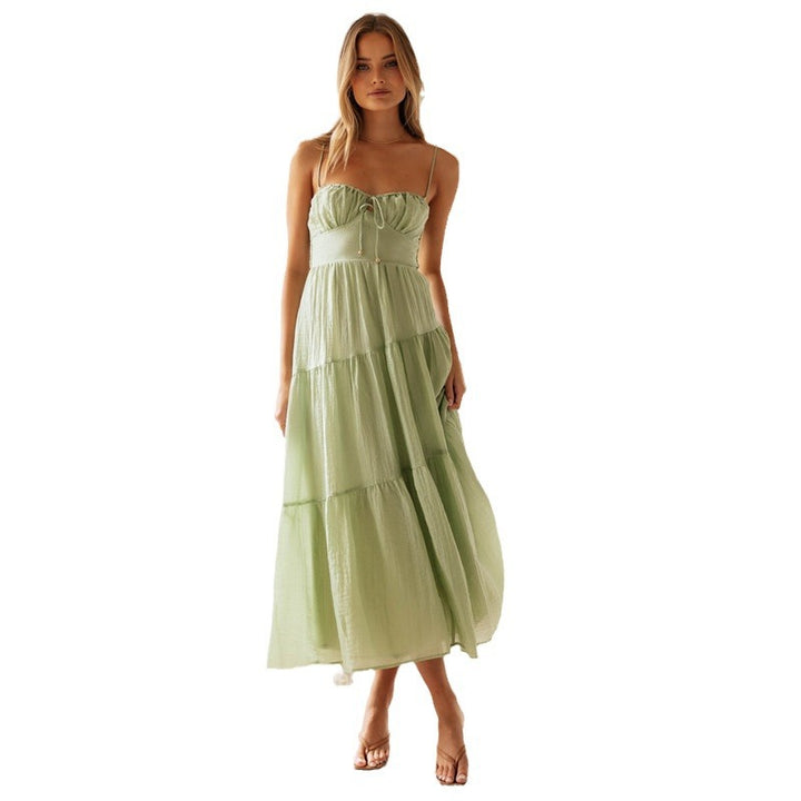 Damen Maxikleid mit verstellbaren Trägern und raffinierten Volants Drune
