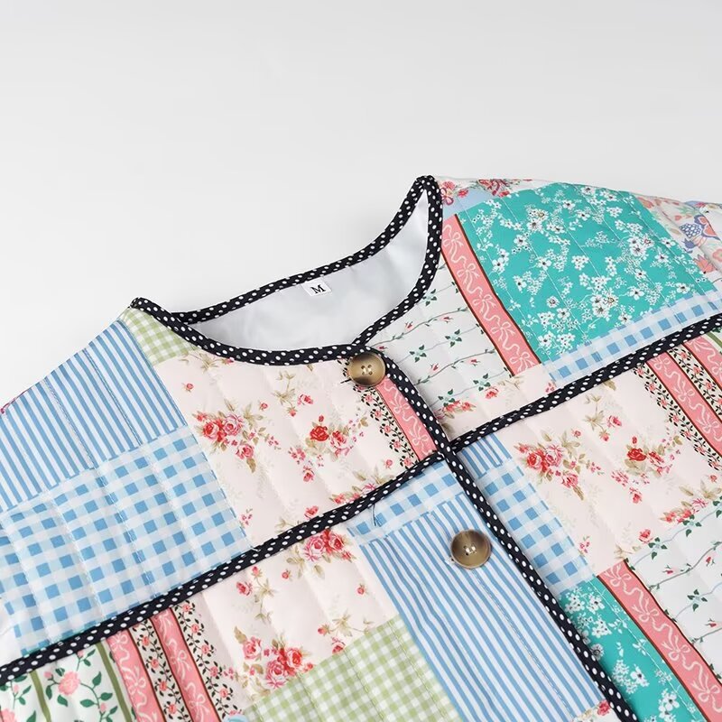 Damen Patchworkjacke mit stilvollem Design und praktischen Taschen Drune