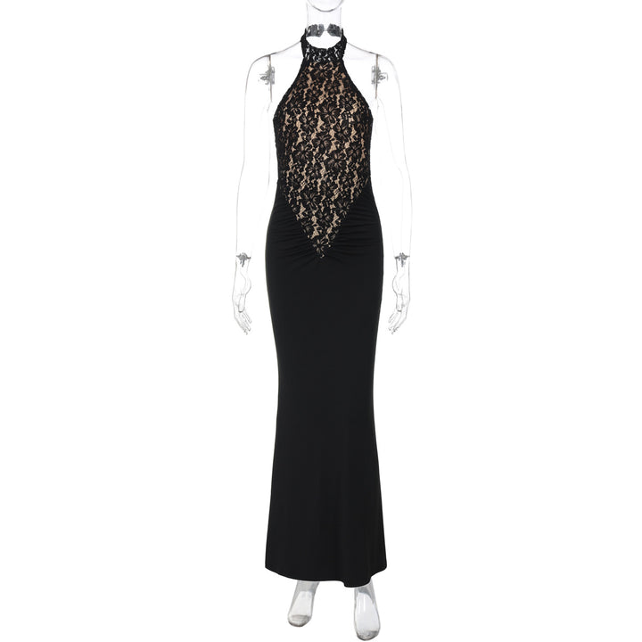 Damen Elegantes Abendkleid mit Spitzenoberteil Drune