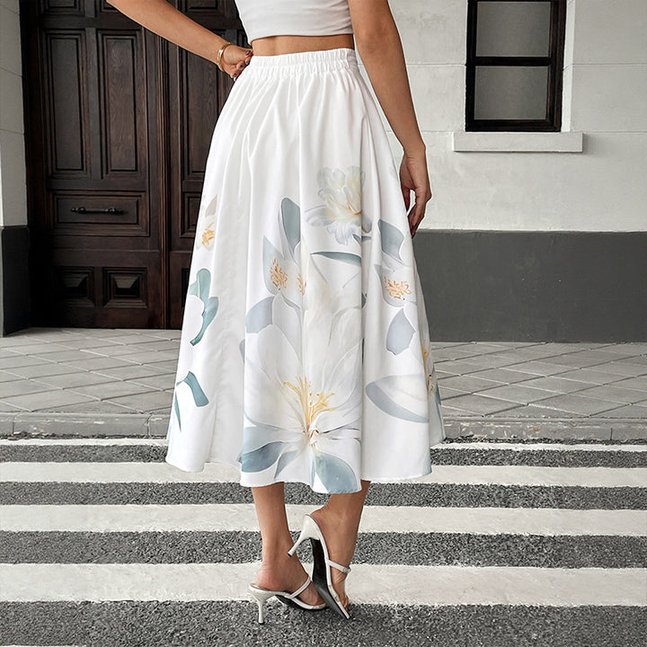 Damen Elegante Blumengehäkelte Midi-Rock Drune