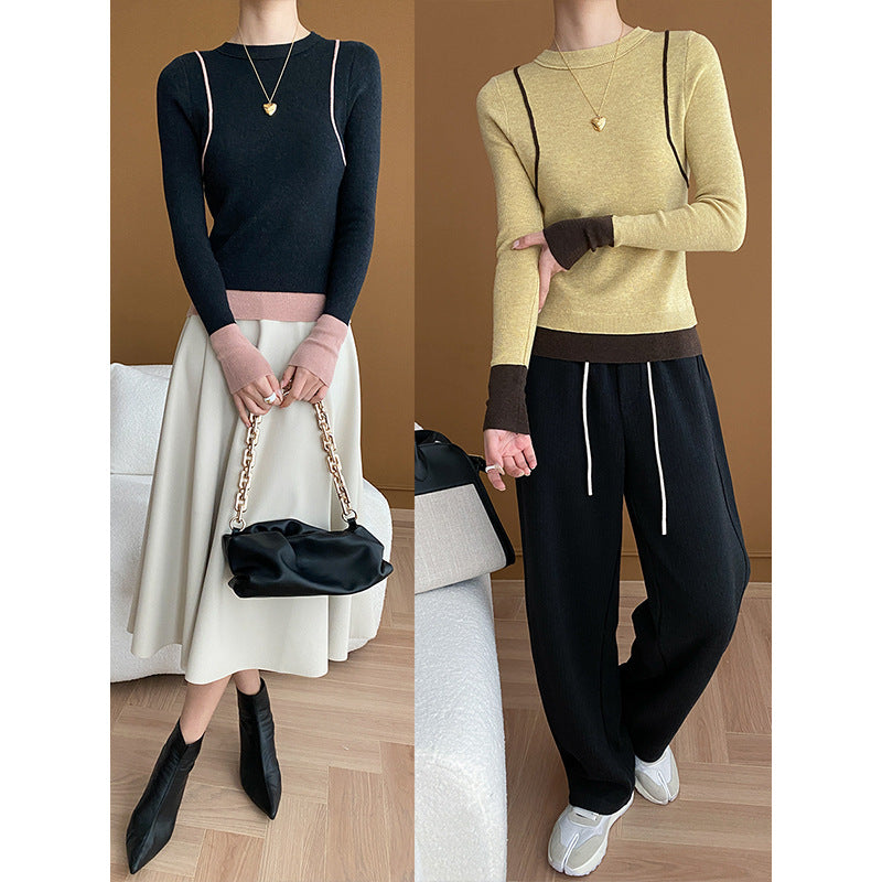 Damen Strickpullover mit modischem Design und Blickfang-Akzenten Drune