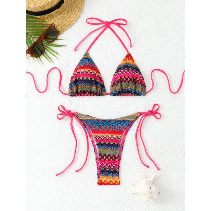 Damen Triangel-Bikini mit farbenfrohem Muster Drune
