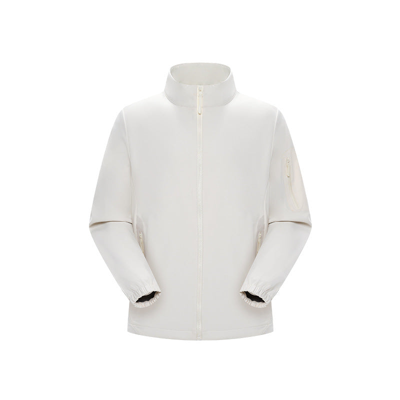 Unisex Leichte Softshell-Jacke mit Stehkragen, durchgehendem Reißverschluss und Ärmeltasche Drune