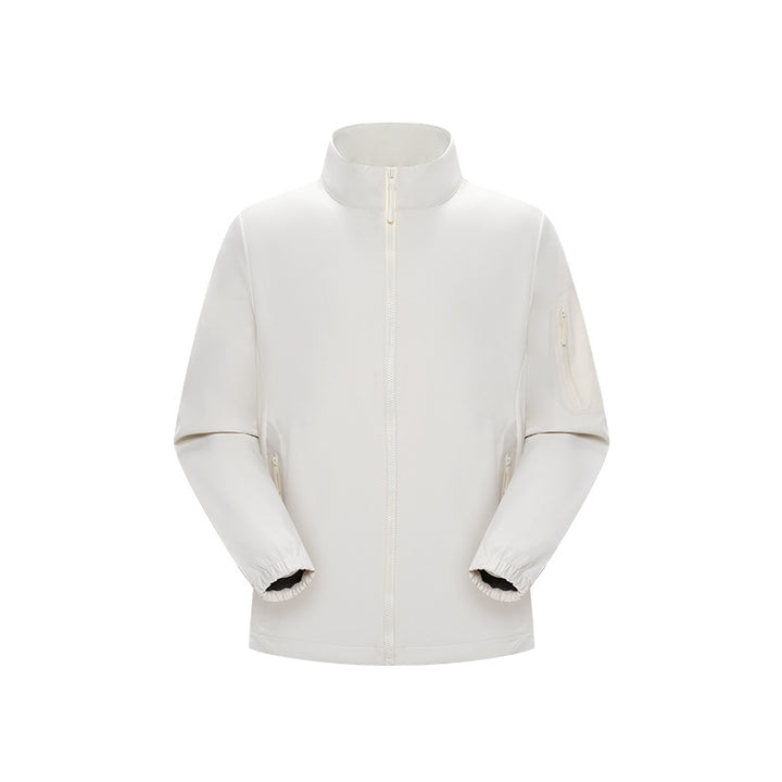 Unisex Leichte Softshell-Jacke mit Stehkragen, durchgehendem Reißverschluss und Ärmeltasche Drune