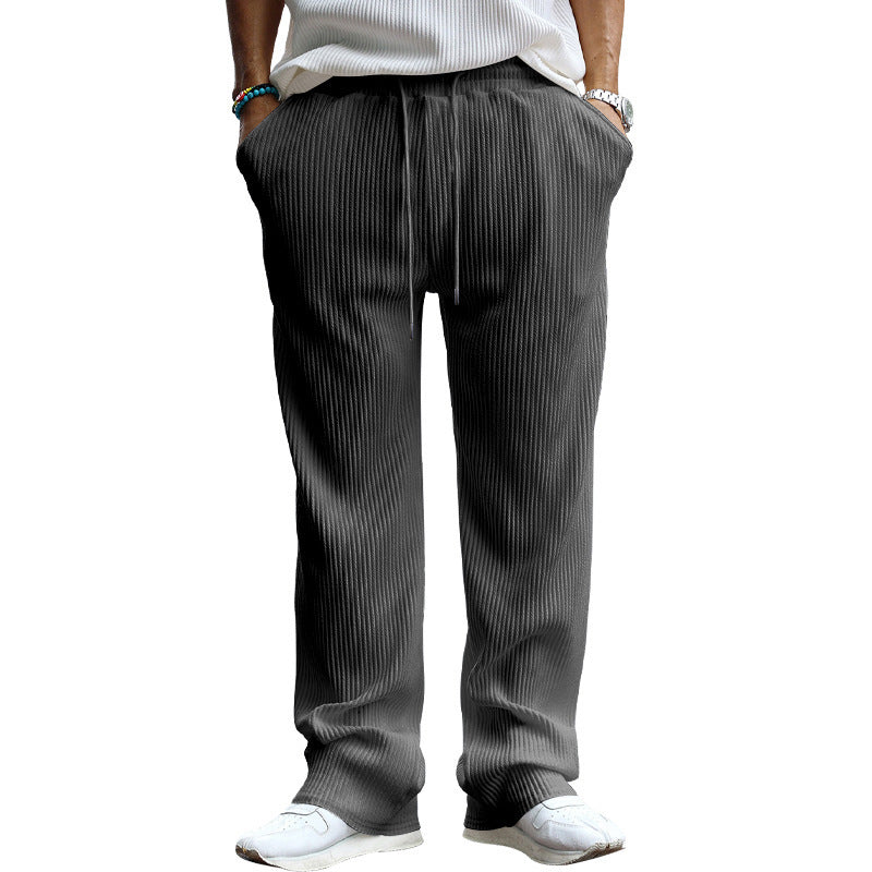 Herren Gerippte weite Freizeithose mit Kordelzug Drune