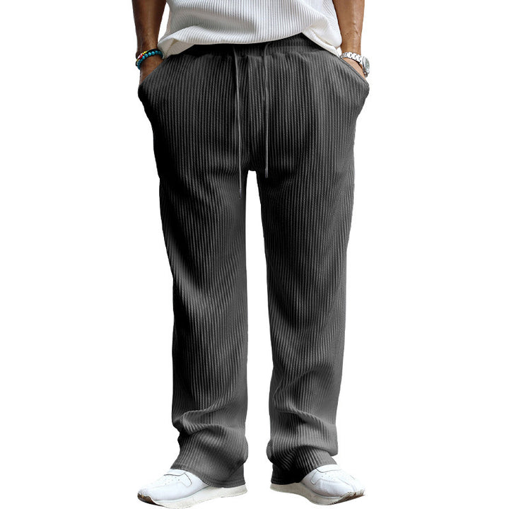 Herren Gerippte weite Freizeithose mit Kordelzug Drune
