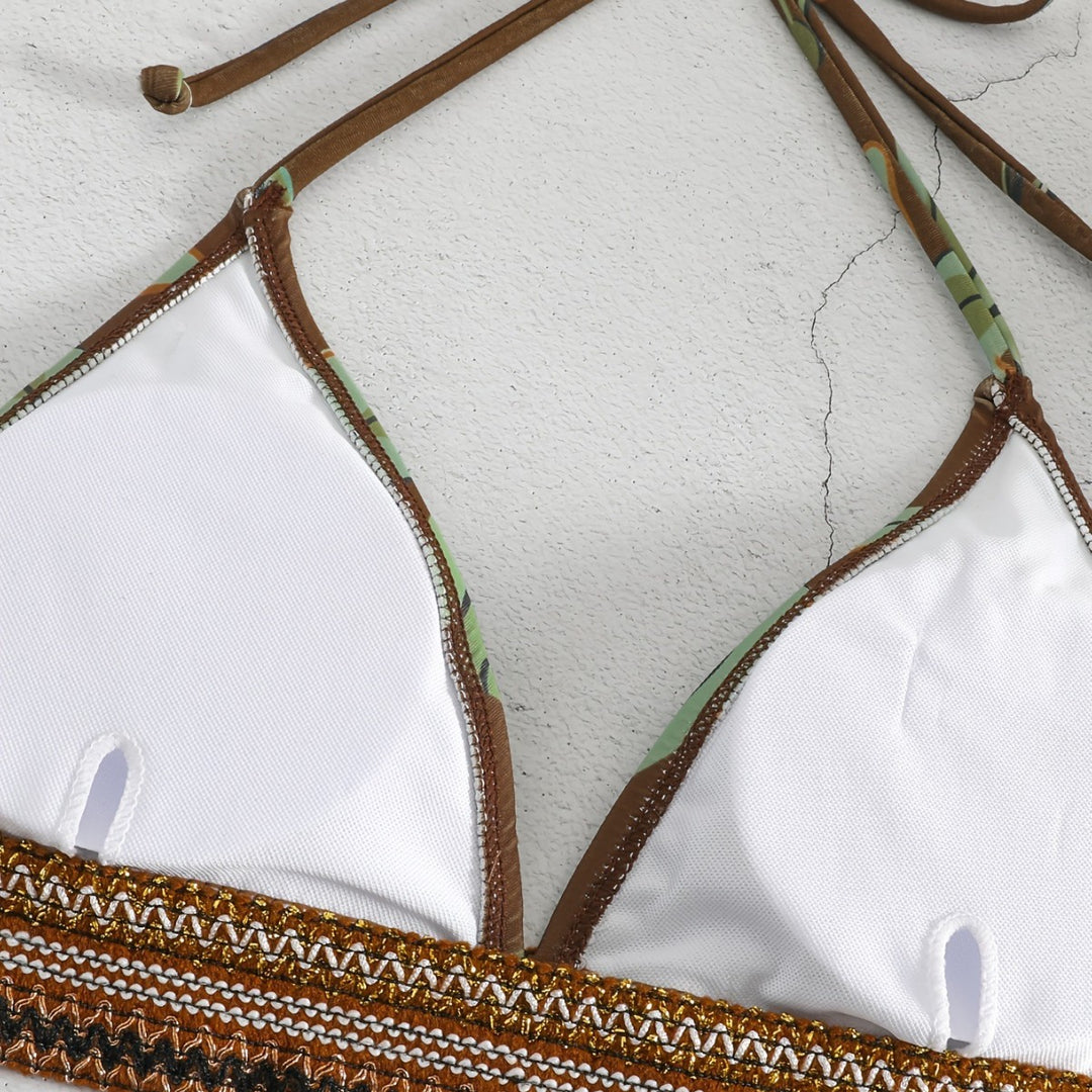 Damen Triangel-Bikini mit floralem Muster und komfortablem Tragekomfort Drune