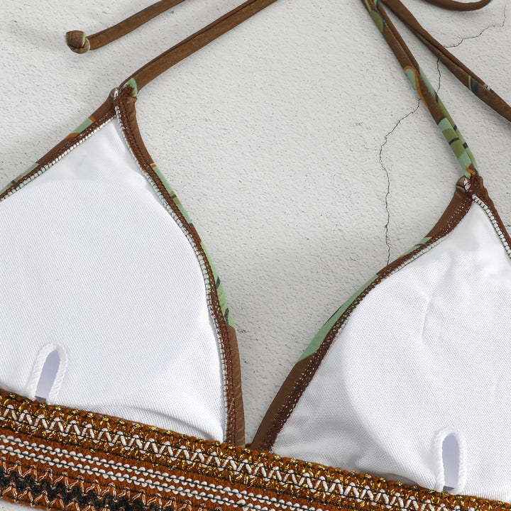Damen Triangel-Bikini mit floralem Muster und komfortablem Tragekomfort Drune