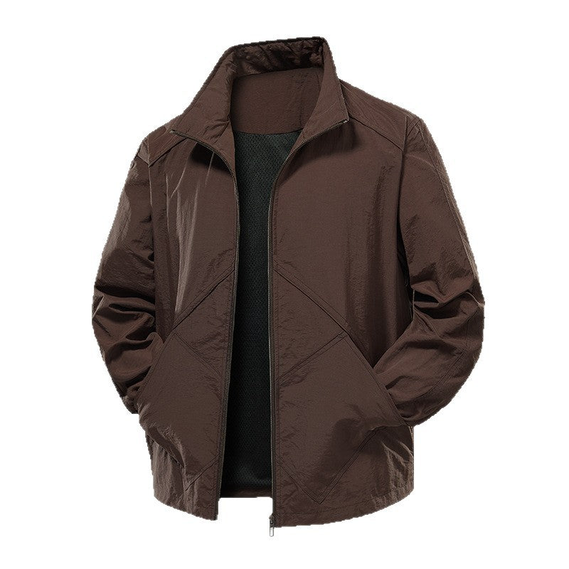 Herren Leichte technische Windjacke mit Mesh‑Futter und Stehkragen Drune