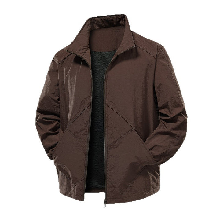 Herren Leichte technische Windjacke mit Mesh‑Futter und Stehkragen Drune