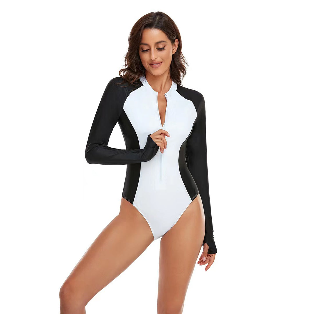 Damen Sportlicher Kurzarm Badeanzug mit trendigem Floral-Muster Drune