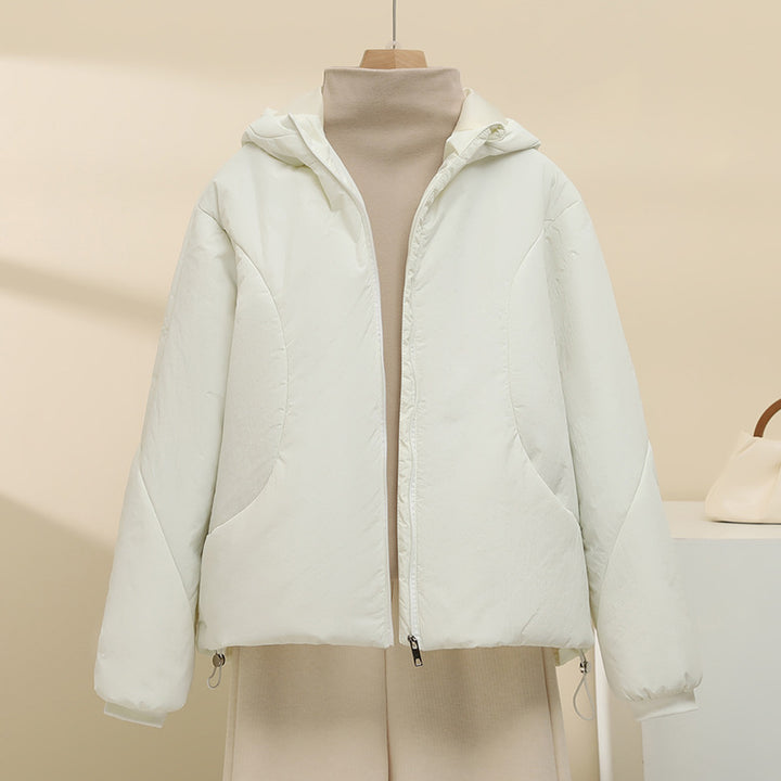 Damen nan gesteppte Kapuzenjacke mit kurzem Boxy‑Schnitt, verstellbarem Saum und wärmender Wattierung Drune