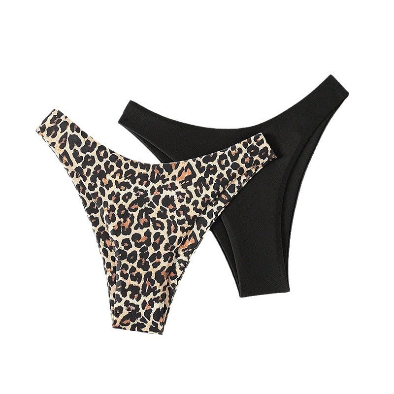 Damen Bikini-Hipster mit raffiniertem Leo-Muster und klassischem Schwarz Drune