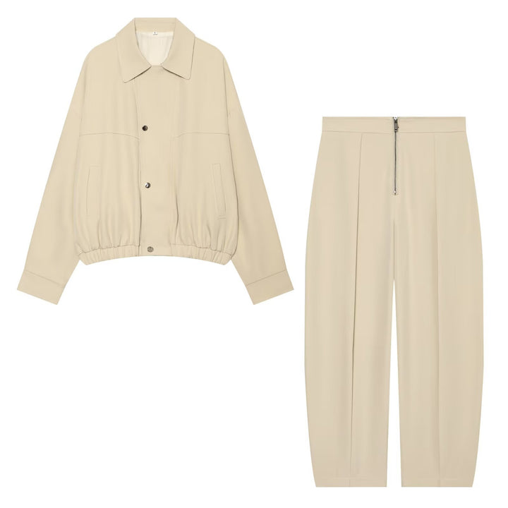 Damen Kurzgeschnittene Utility Blousonjacke mit Tunnelzugbund und aufgesetzten Eingrifftaschen Drune