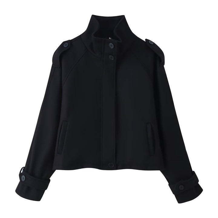 Damen 90+ kurzgeschnitteter Wollmix‑Blouson mit Funnelkragen und Taillierungsdetails Drune