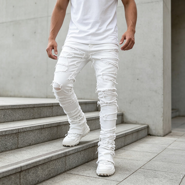Herren Zerrissene Skinny Jeans Drune