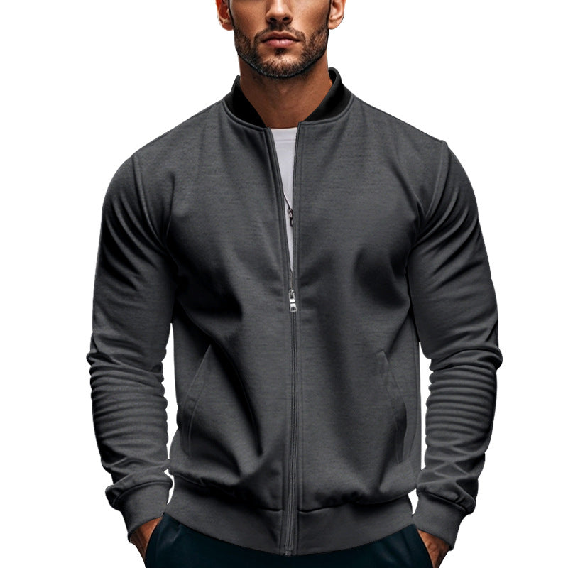 Herren sportliche Jacke mit hohem Kragen und seitlichen Eingrifftaschen Drune