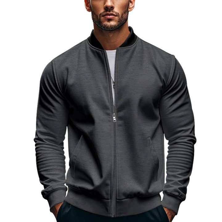 Herren sportliche Jacke mit hohem Kragen und seitlichen Eingrifftaschen Drune
