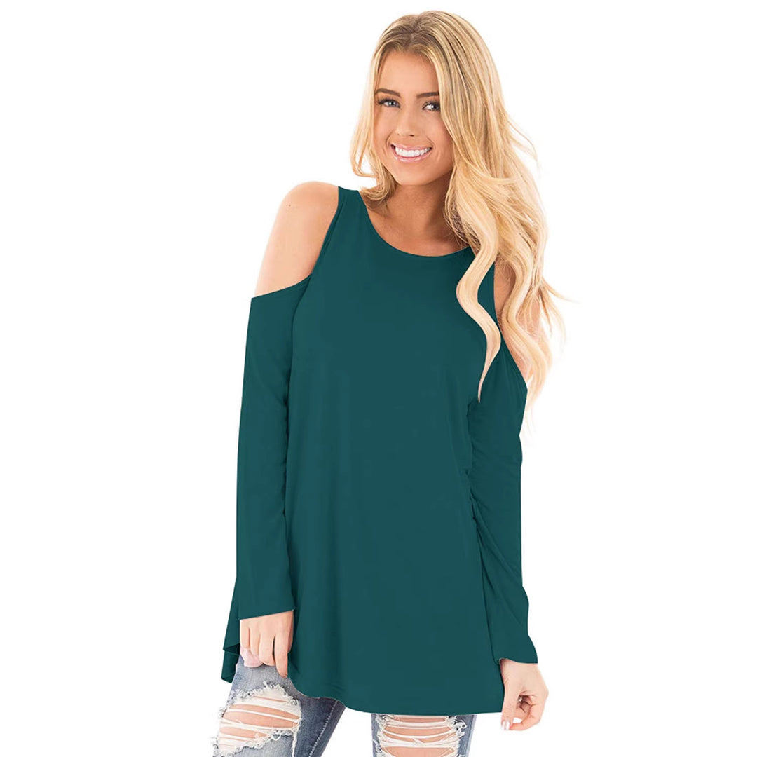 Damen Langarm-Tunika mit Cut-Out-Schultern und weiter Passform Drune