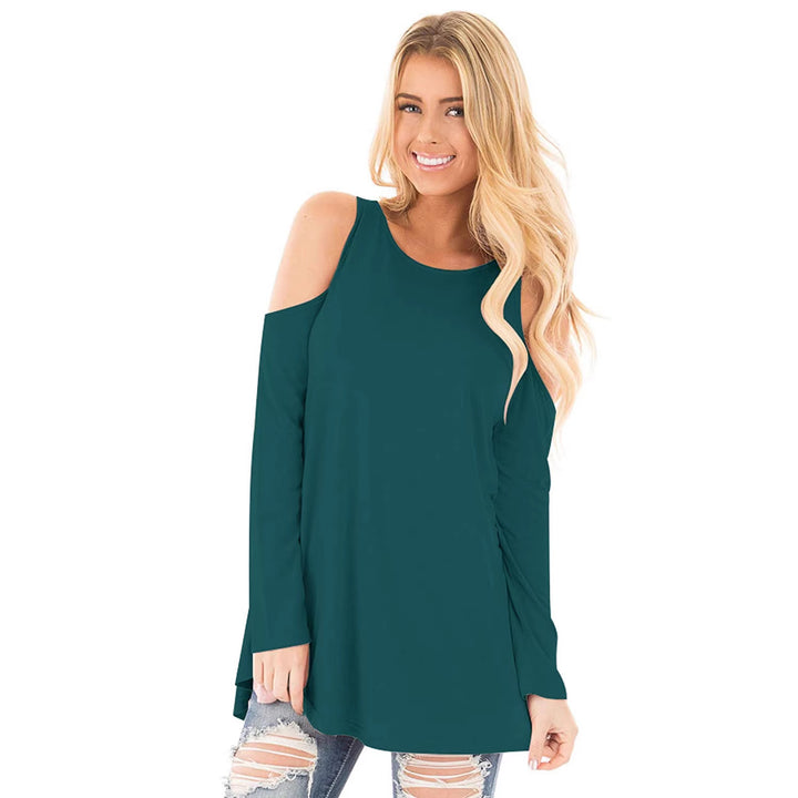 Damen Langarm-Tunika mit Cut-Out-Schultern und weiter Passform Drune