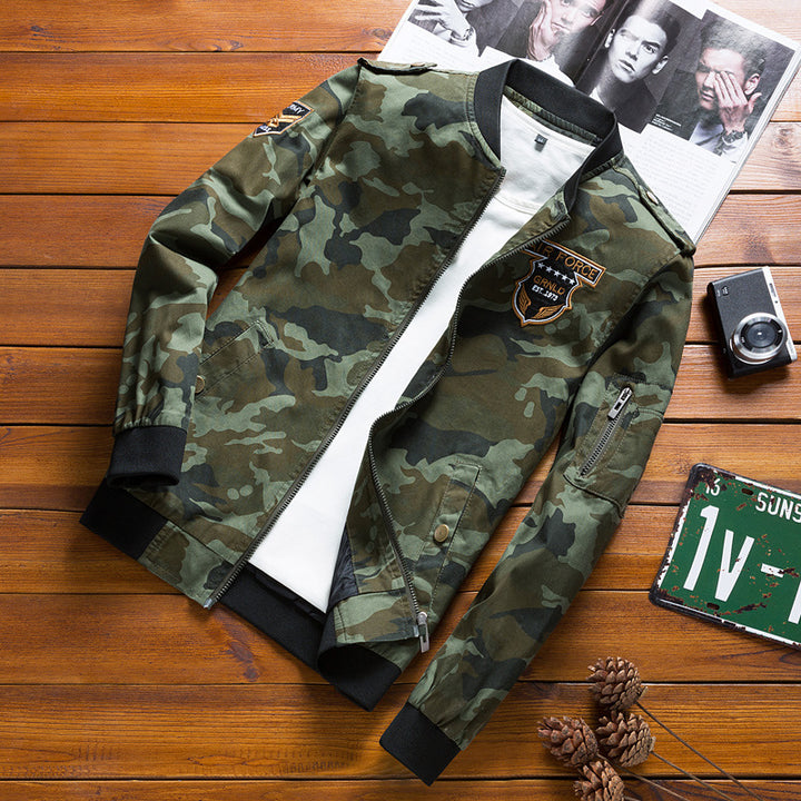 Herren Sportliche Bomberjacke im Camouflage-Design Drune