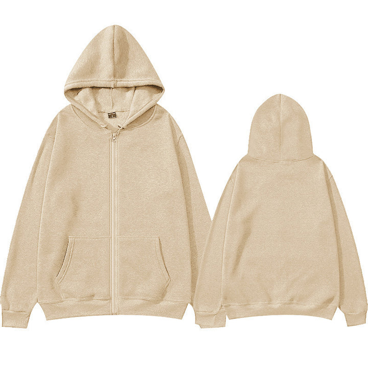 Unisex Zip-Hoodie mit robustem Metallreißverschluss, angerauter Fleece-Innenseite, geteilten Eingrifftaschen und verstärkten Nähten Drune