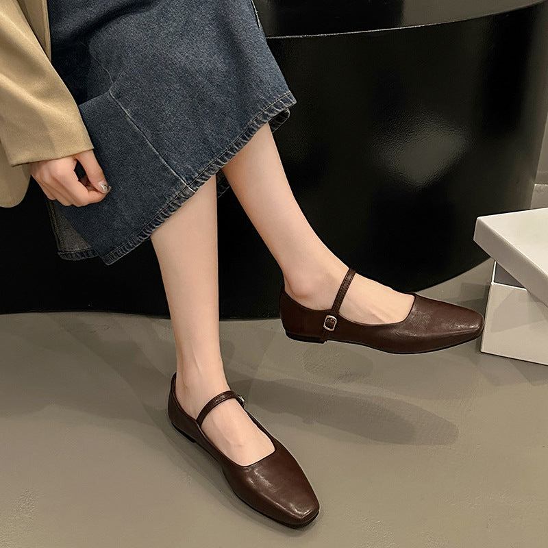 Damen Classic Mary Jane Ballerinas mit verstellbarem Riemen Drune