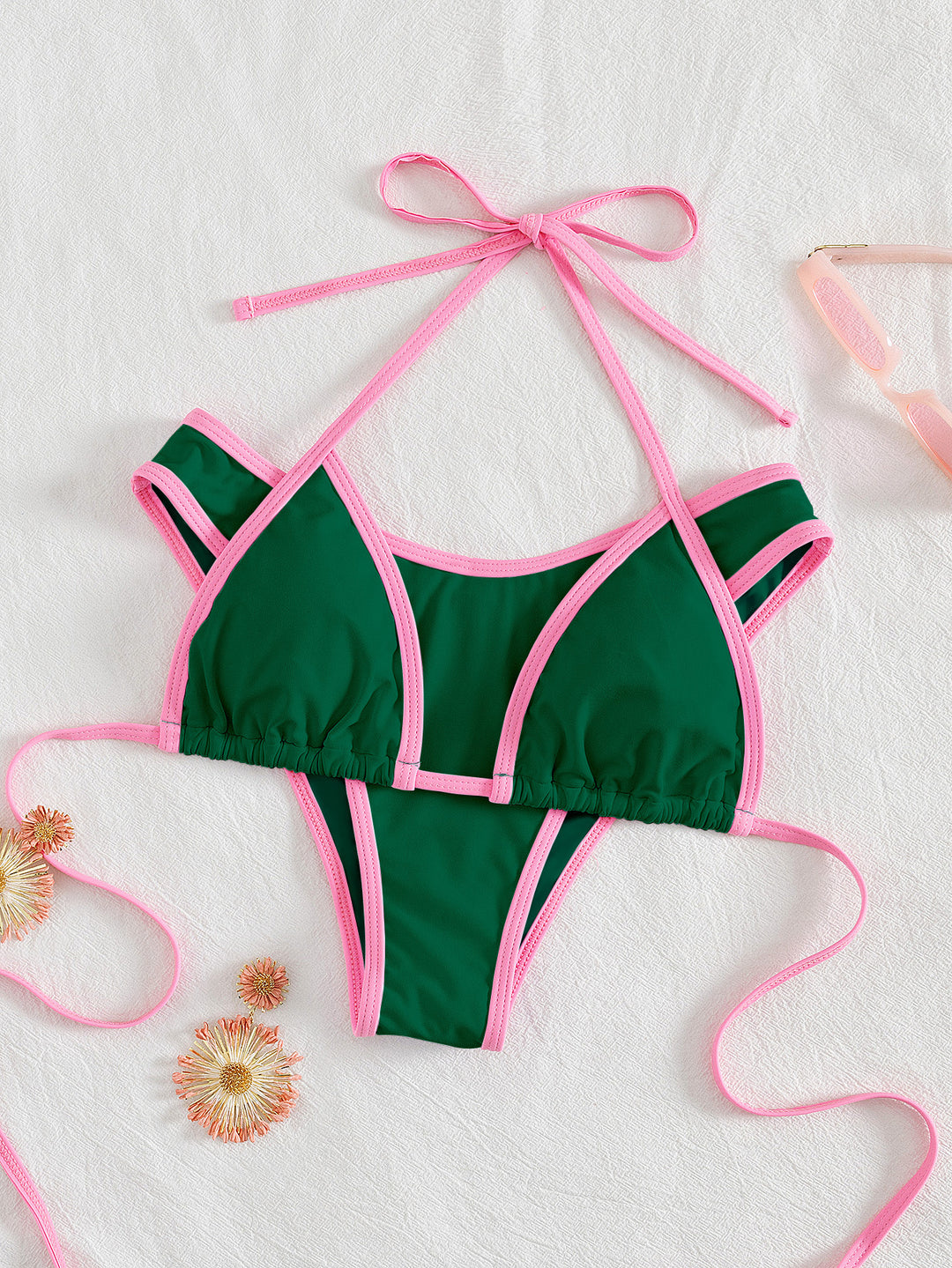 Damen Triangel-Bikini mit aufregendem Streifen-Design Drune