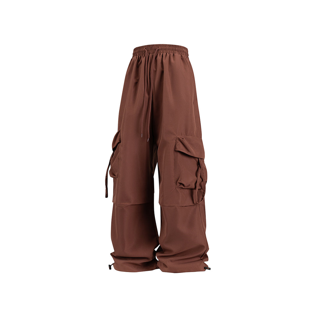 Unisex Weite Cargo‑Hose im Baggy‑Cut mit Tunnelzugbund, Mehrfachklappen und verstellbaren Beinabschlüssen Drune