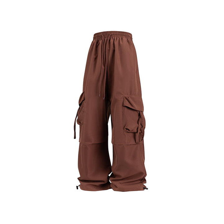 Unisex Weite Cargo‑Hose im Baggy‑Cut mit Tunnelzugbund, Mehrfachklappen und verstellbaren Beinabschlüssen Drune