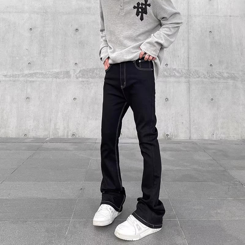 Herren Modische Bootcut Jeans mit einzigartiger Stitching Drune