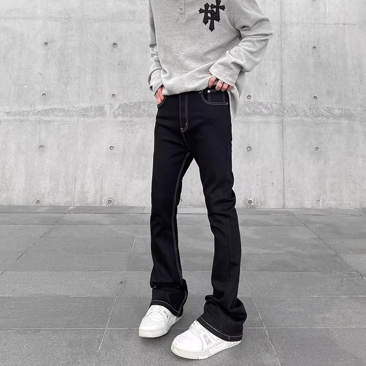 Herren Modische Bootcut Jeans mit einzigartiger Stitching Drune
