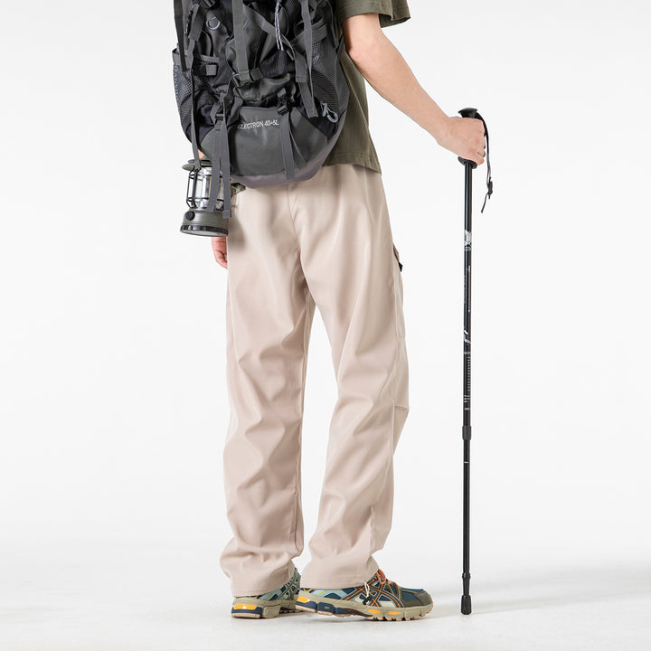 Herren Weite Utility-Cargohose mit verstärkten Kniepassen, Zipper- und Klappfächern Drune