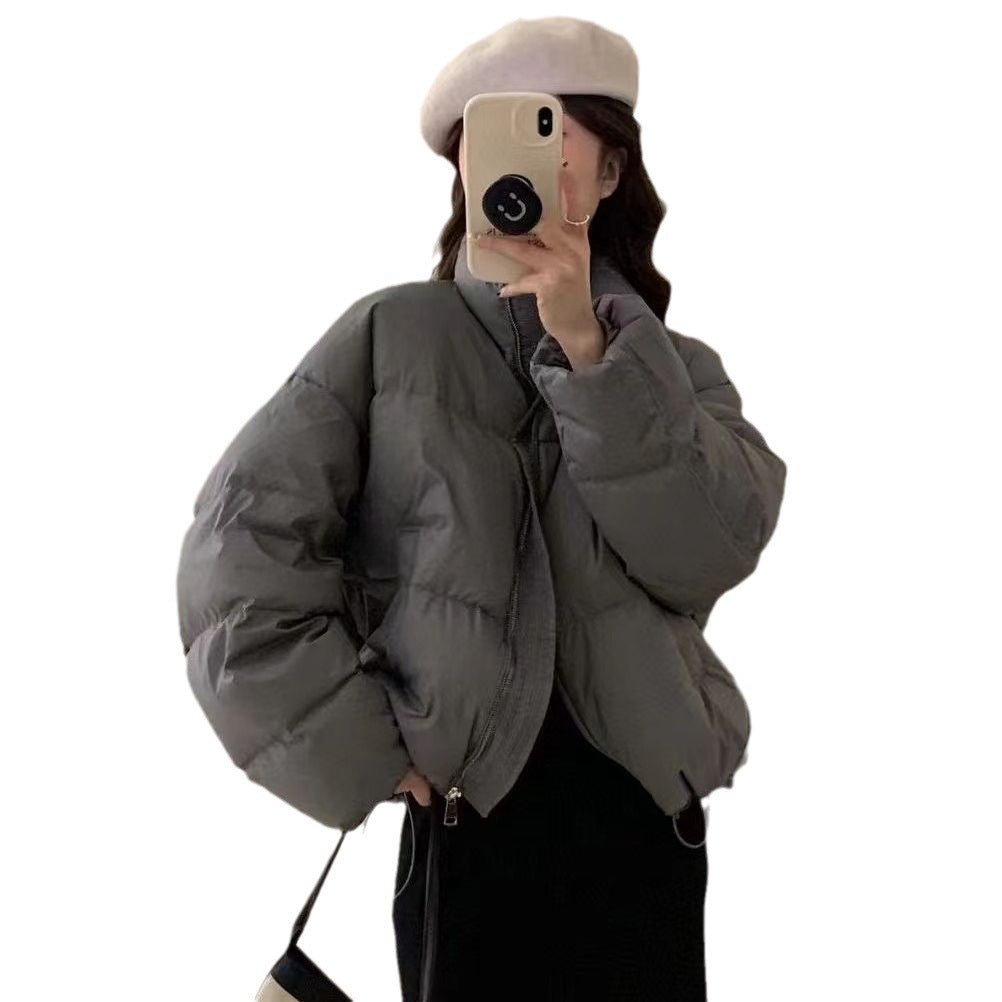 Damen Oversized Pufferjacke mit elastischem Bund und seitlichen Reißverschlusstaschen Drune