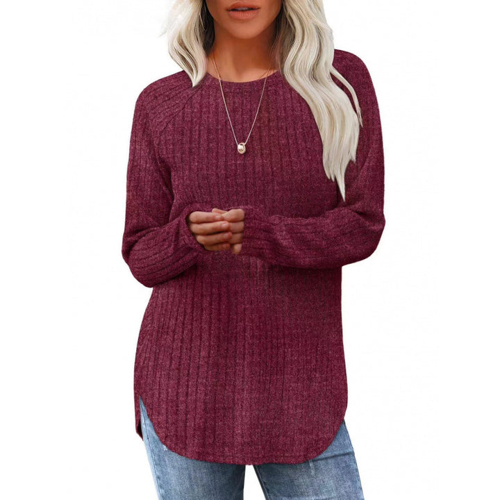 Damen lässiger Pullover mit geripptem Muster und weitem Schnitt Drune