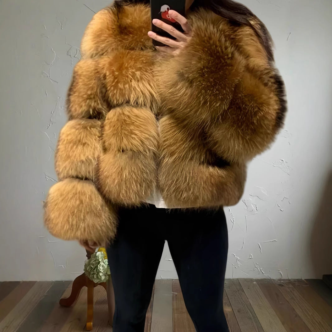 Damen kuschelige Pelzjacke Drune