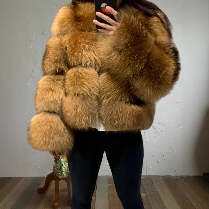 Damen kuschelige Pelzjacke Drune