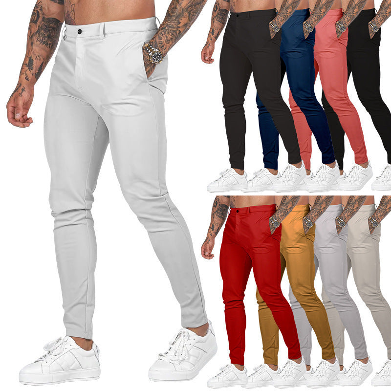 Herren elegante Slim-Fit Chinohose mit elastischem Bund und praktischen Taschen Drune