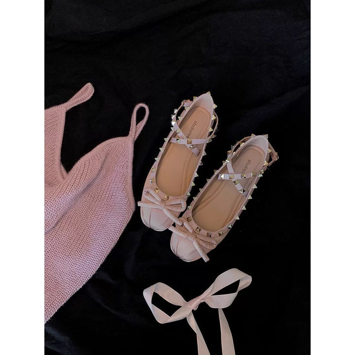 Damen Ballerinas mit modischen Riemchen und verspielten Schleifenakzenten Drune