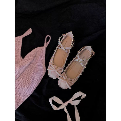 Damen Ballerinas mit modischen Riemchen und verspielten Schleifenakzenten Drune