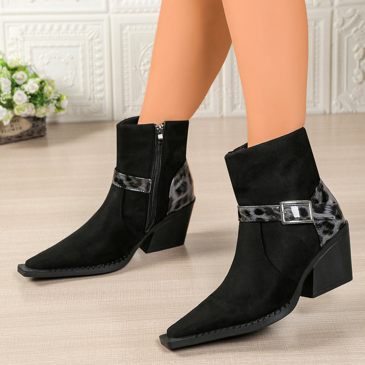 Damen elegante Ankle-Boots mit modernem Design und stilvollen Metallakzenten Drune
