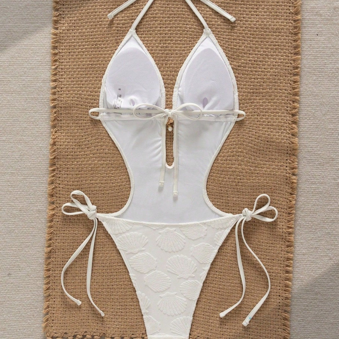 Damen Cut-Out Badeanzug mit charmanten Muscheldetails Drune