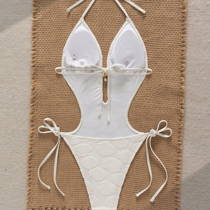 Damen Cut-Out Badeanzug mit charmanten Muscheldetails Drune
