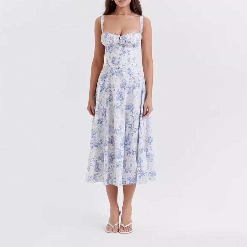 Damen Midikleid mit floralem Muster Drune